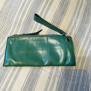 HOBO Teal Leather Wristlet